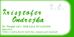 krisztofer ondrejka business card